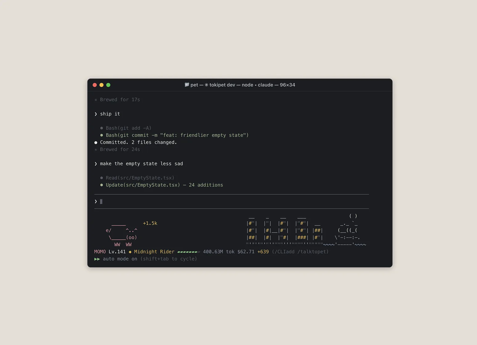 TokiPet, Terminal Pet